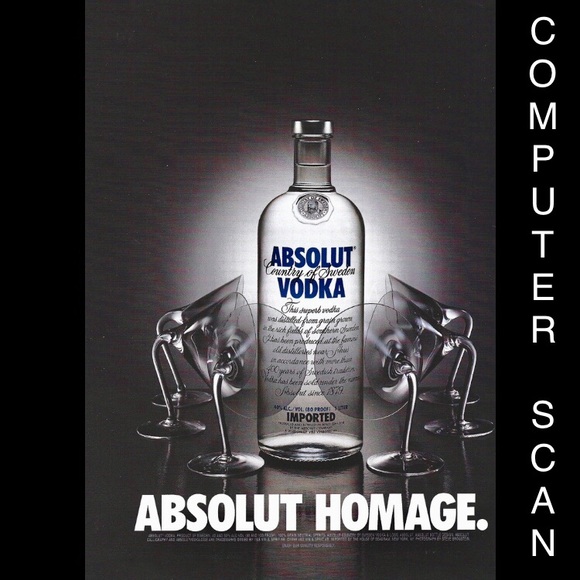🟢[Absolut Vodka] ABSOLUT HOMAGE Original 1999 Vintage Magazine Advertisement - Picture 2 of 10
